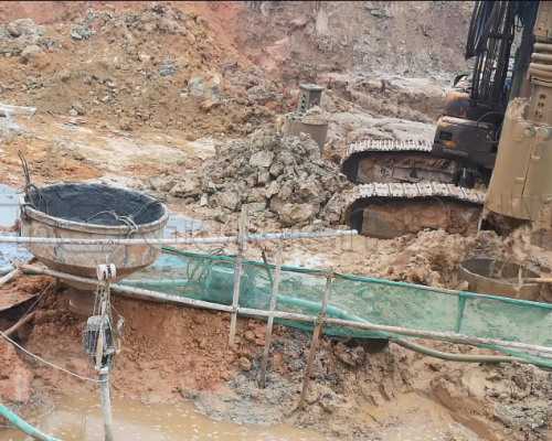 How JZTG bored piles centrifugal bucket doing piling work on construction site